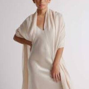 Quince Featherweight cashmere silk frayed edge scarf